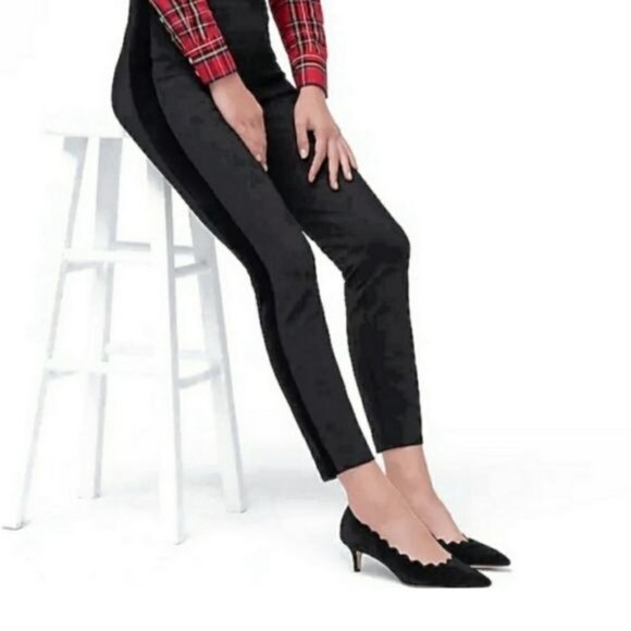 *FLAW* J. Crew 'Gigi Pant' w/ Velvet Tuxedo Stripe - Women's SIZE 4 - Picture 1 of 15